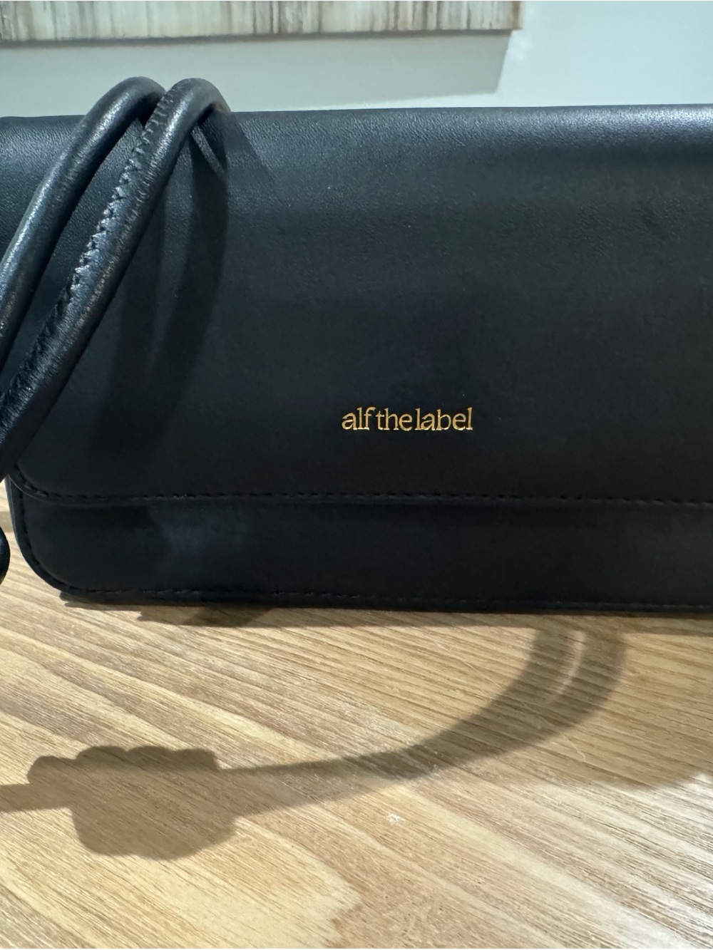 alf the label Black Crossbody Bag with Gold Logo